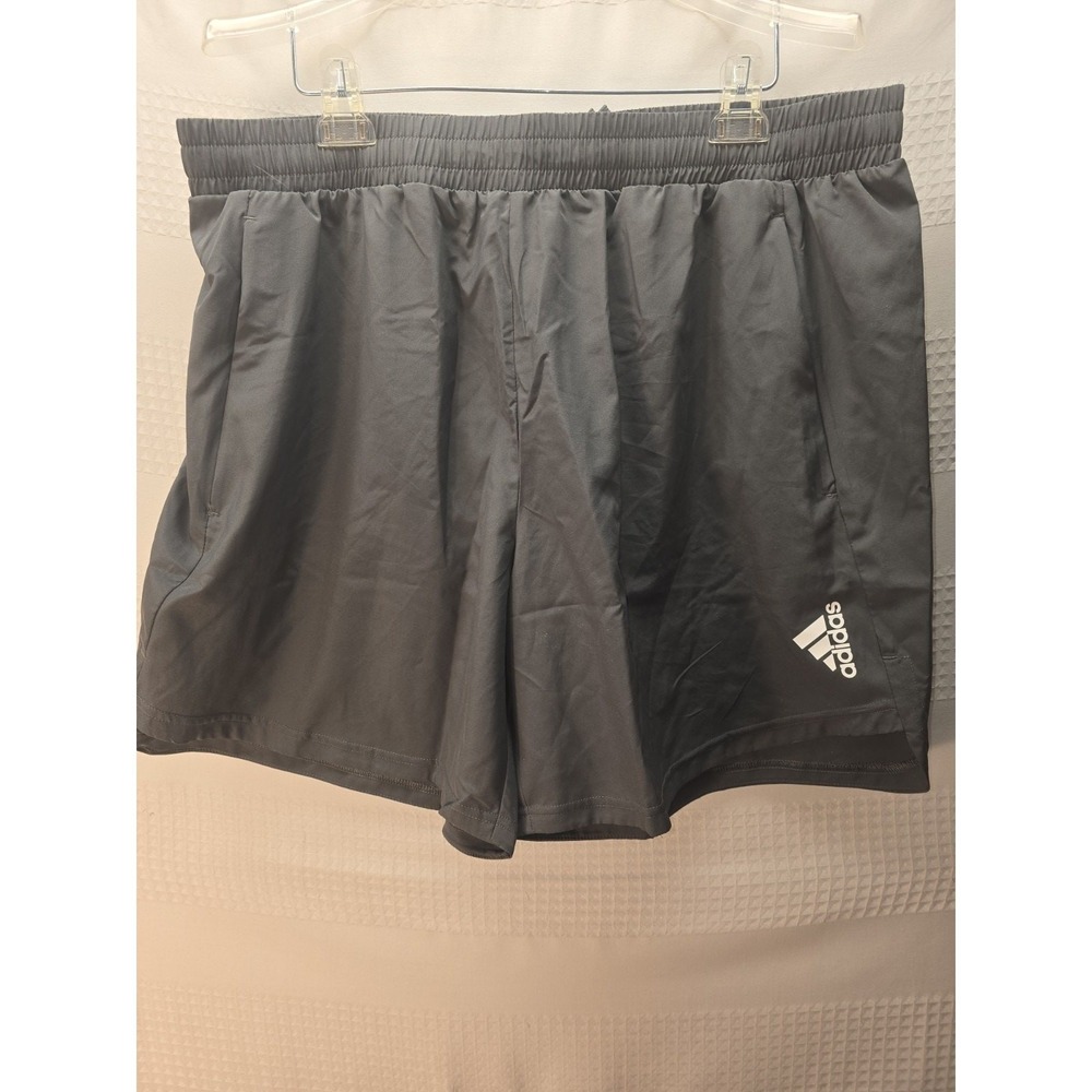 Adidas Mens D4M Gray Striped Zip Pocket Athletic Shorts 2XL IC7278